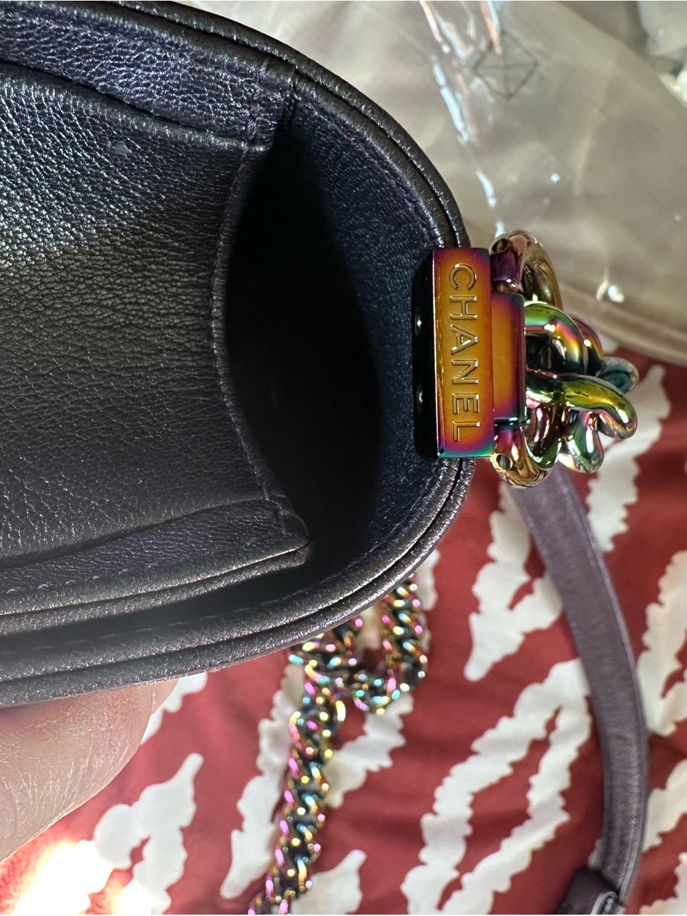 CHANEL Mermaid Purple Iridescent Boy Bag - Picture 4 of 11
